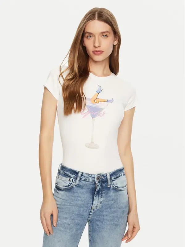 Guess Guess T-shirt W5RI29 KA0Q1 Bijela Regular Fit
