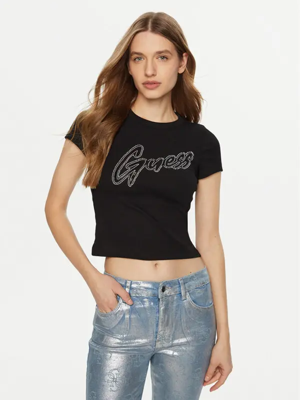 Guess Guess T-shirt W5RI68 KA0H1 Crna Regular Fit