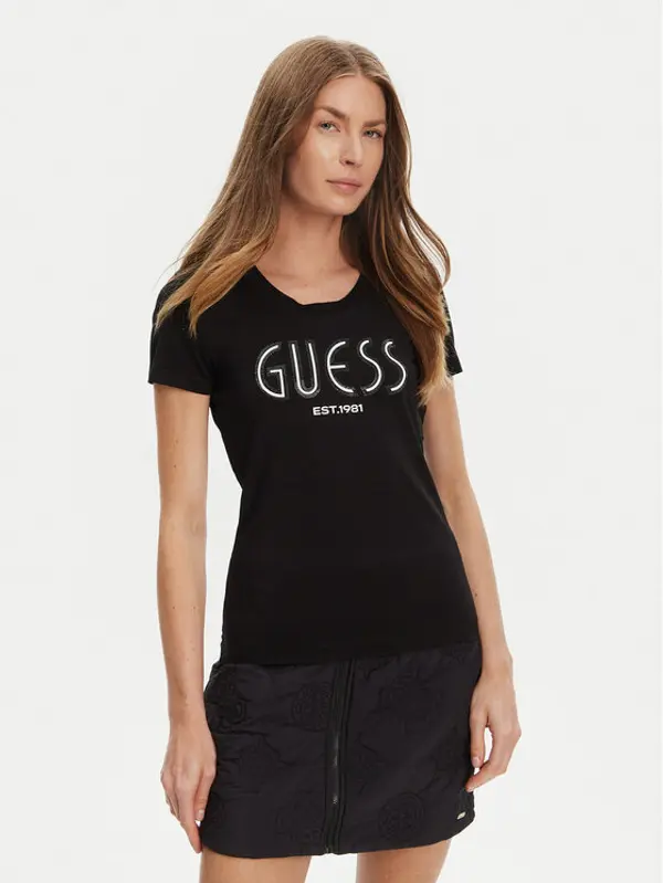 Guess Guess T-shirt W5YI05 J1314 Crna Regular Fit