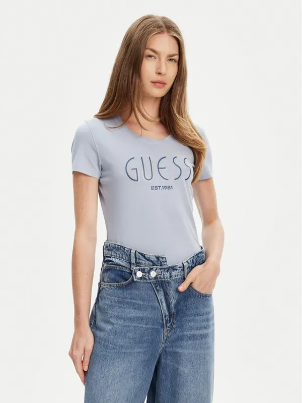 Guess Guess T-shirt W5YI05 J1314 Plava Regular Fit