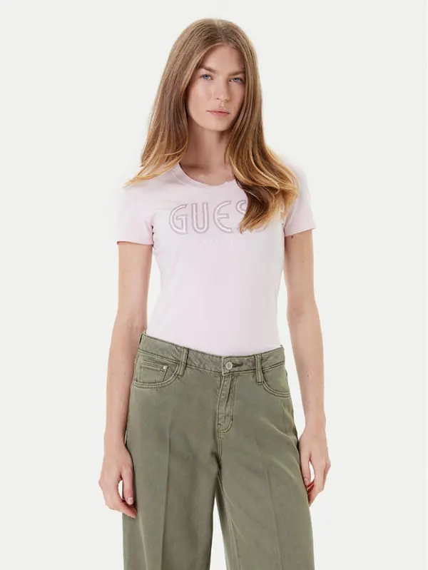 Guess Guess T-shirt W5YI05 J1314 Ružičasta Regular Fit