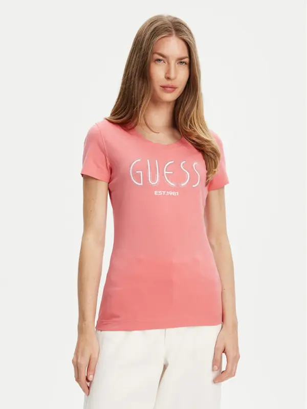 Guess Guess T-shirt W5YI05 J1314 Ružičasta Regular Fit