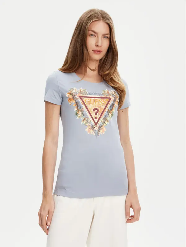 Guess Guess T-shirt W5YI08 J1314 Plava Regular Fit