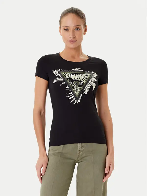 Guess Guess T-shirt W5YI13 J1314 Crna Regular Fit