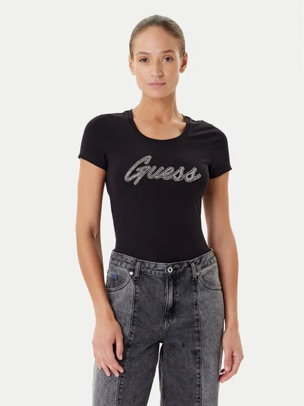 Guess Guess T-shirt W5YI16 J1314 Crna Regular Fit