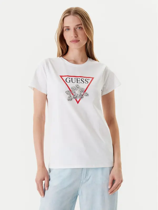 Guess Guess T-shirt W5YI38 I3Z14 Bijela Regular Fit
