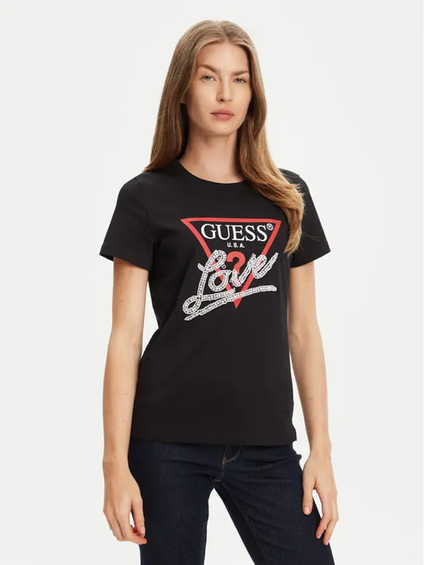 Guess Guess T-shirt W5YI40 I3Z14 Crna Regular Fit