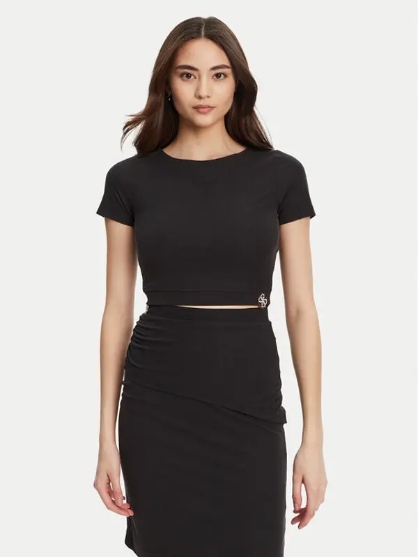 Guess Guess T-shirt W5YP14 KAQL2 Crna Regular Fit