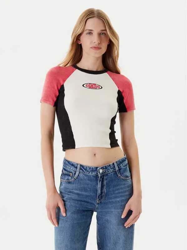 Guess Guess T-shirt W5YR44 Z2YJ2 Écru Regular Fit