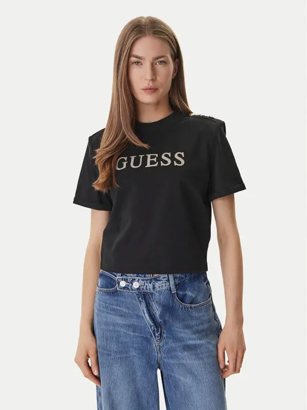 Guess Guess T-shirt W6GI06 K3018 Crna Relaxed Fit