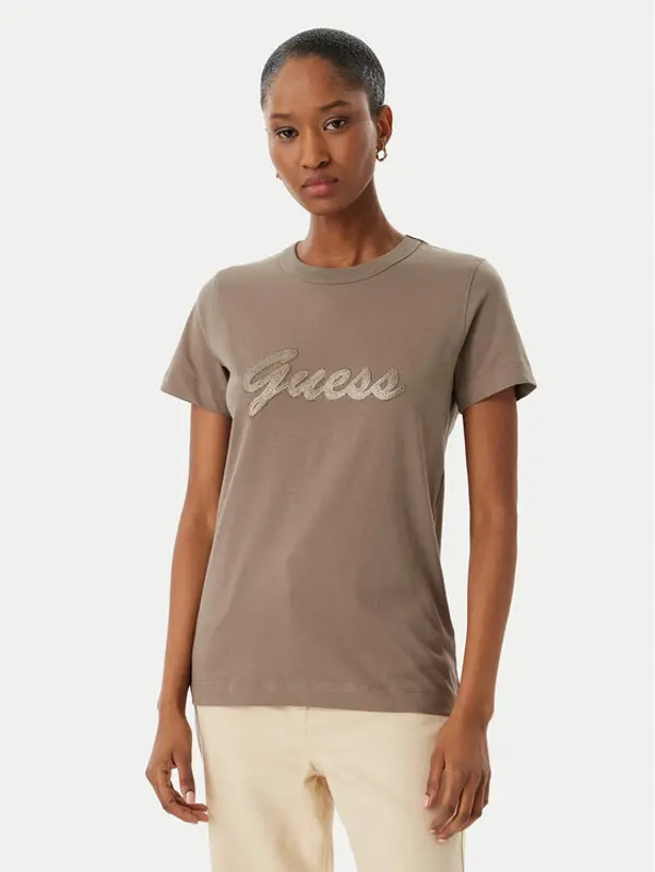 Guess Guess T-shirt W6GI08 K3023 Smeđa Regular Fit