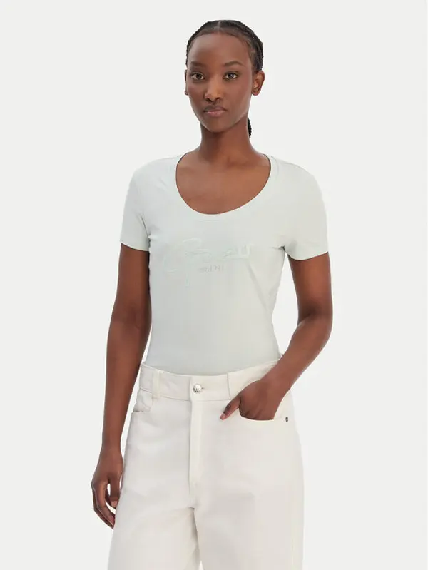 Guess Guess T-shirt W6GI14 K3033 Zelena Regular Fit