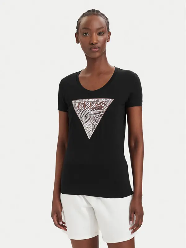Guess Guess T-shirt W6GI19 K3042 Crna Regular Fit