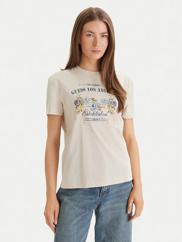 Guess Guess T-shirt W6GI27 K3160 Bež Regular Fit