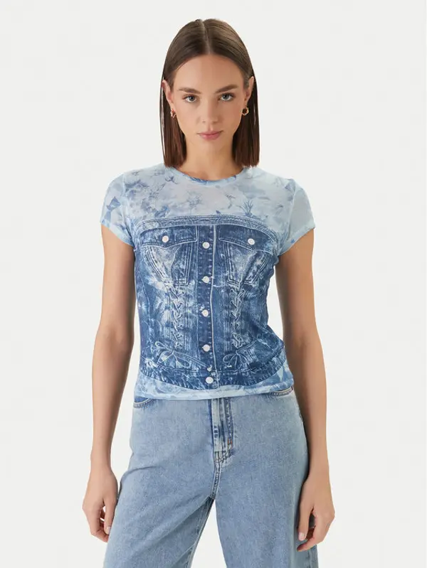 Guess Guess T-shirt W6GI44 K3614 Plava Regular Fit