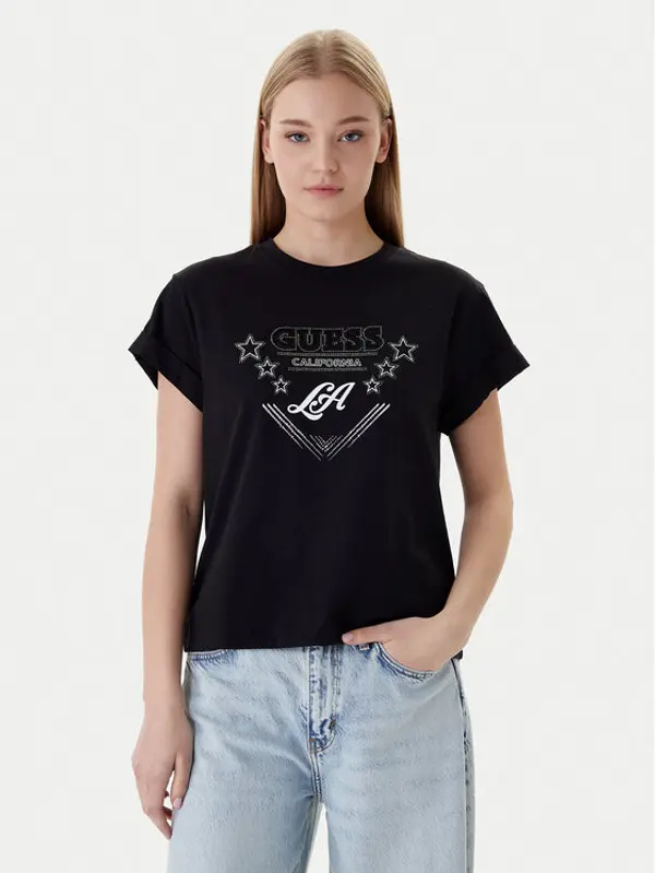 Guess Guess T-shirt W6RI30 I3Z14 Crna Regular Fit