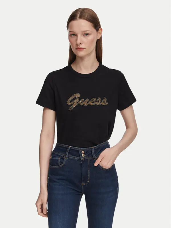 Guess Guess T-shirt W6YI29 K4348 Crna Regular Fit