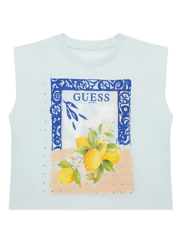 Guess Guess Top J6GI12 K8HM4 Svijetloplava Regular Fit