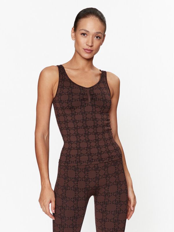 Guess Guess Top V3BP06 ZZ04N Smeđa Slim Fit