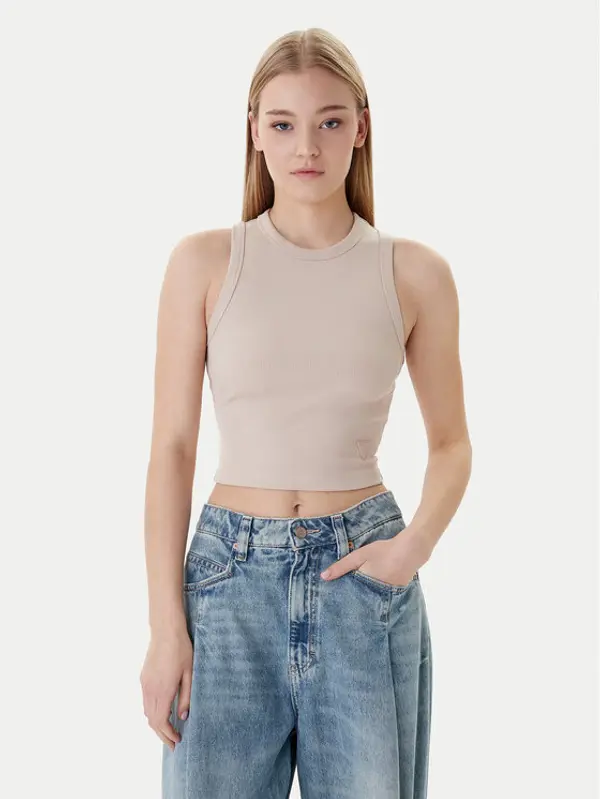 Guess Guess Top V3GP19 K8RT2 Bež Slim Fit