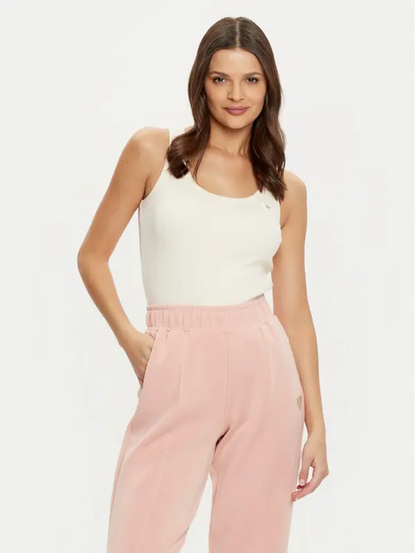 Guess Guess Top V4YP06 K8RT2 Écru Regular Fit