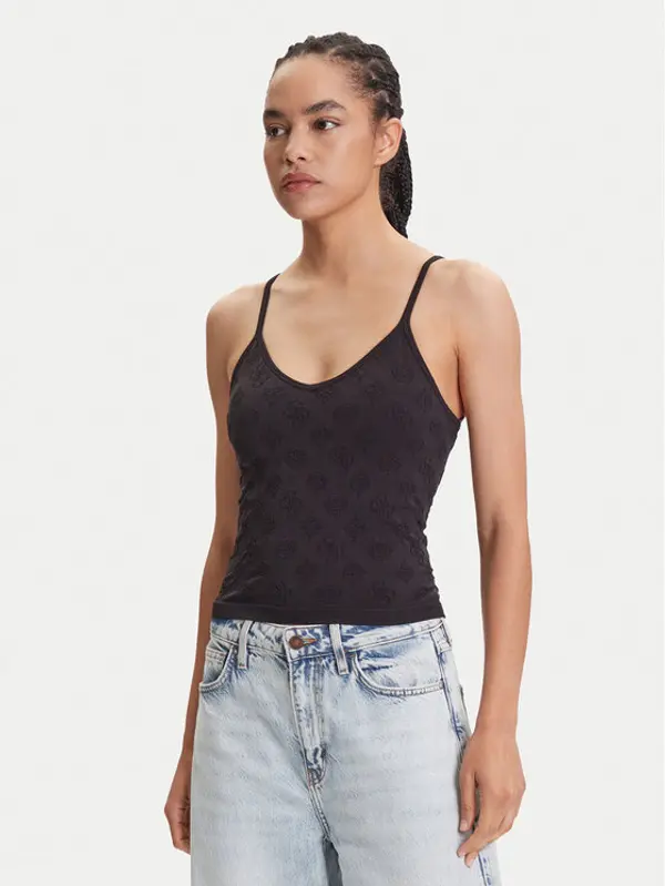 Guess Guess Top V5YP05 Z3OA0 Crna Slim Fit