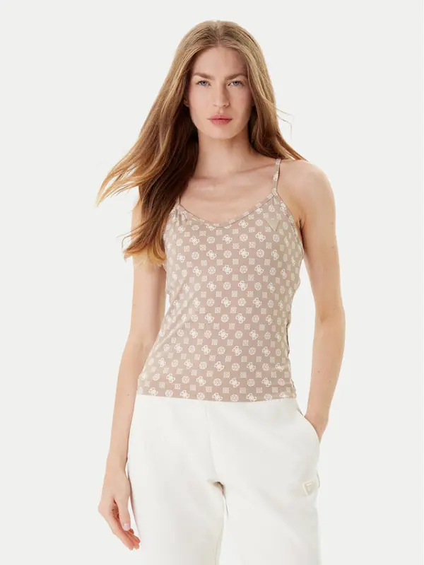 Guess Guess Top V5YP11 MC03W Bež Slim Fit