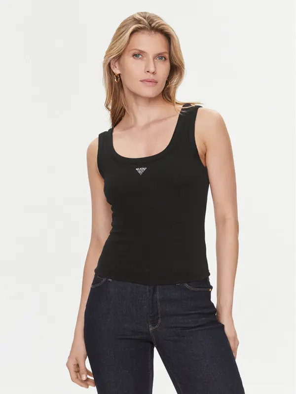 Guess Guess Top W3YP68 KA0H1 Crna Regular Fit