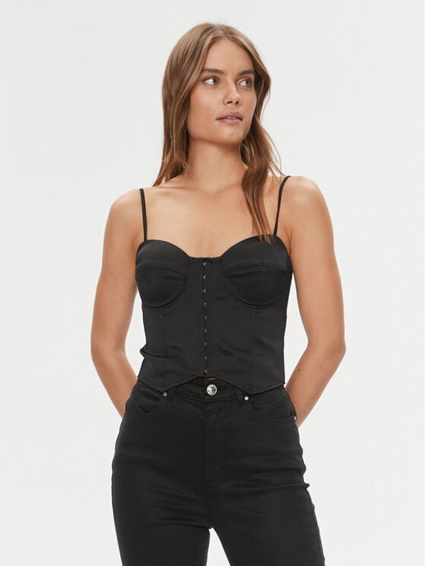 Guess Guess Top W4RH17 WD1R2 Crna Slim Fit