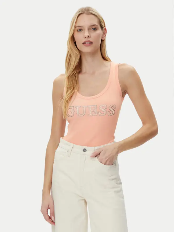 Guess Guess Top W5GP29 KA0H1 Bež Regular Fit