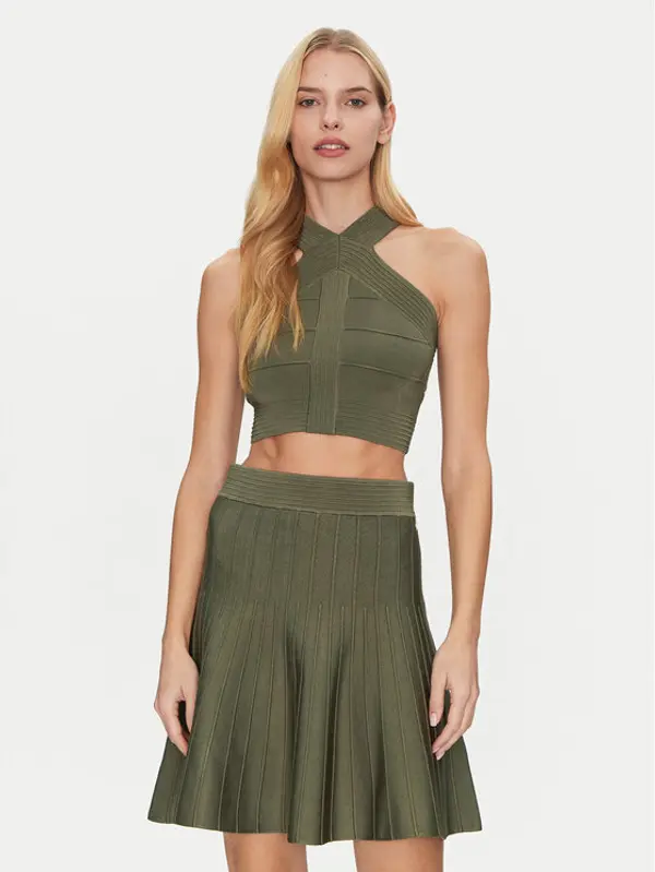 Guess Guess Top W5GR32 Z2XY0 Zelena Slim Fit
