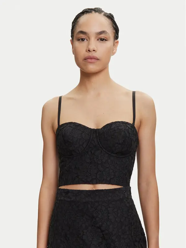 Guess Guess Top W5YH42 WHD00 Crna Regular Fit
