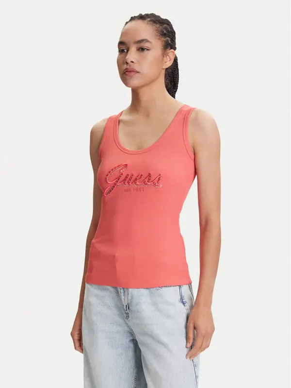 Guess Guess Top W5YP00 KCXJ2 Ružičasta Regular Fit
