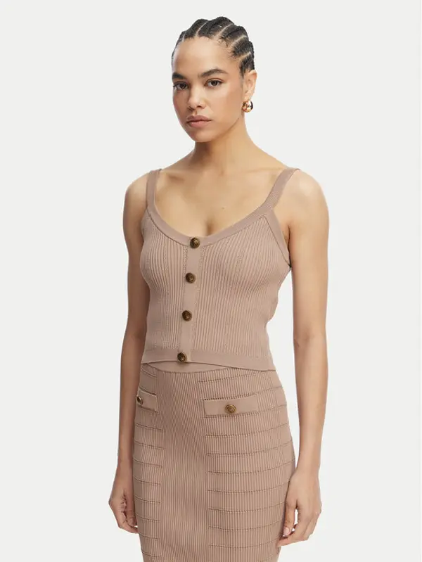Guess Guess Top W5YR10 Z0130 Smeđa Regular Fit