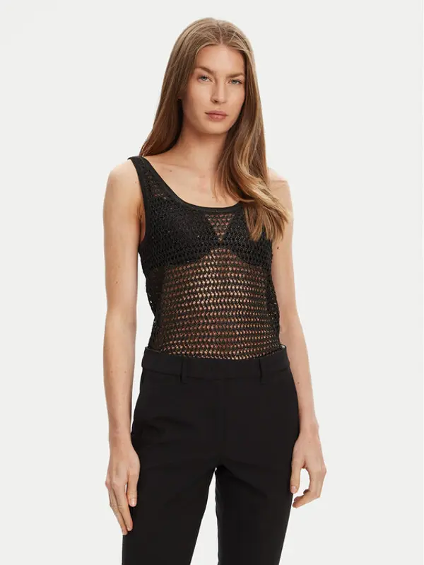 Guess Guess Top W5YR29 Z37G0 Crna Regular Fit