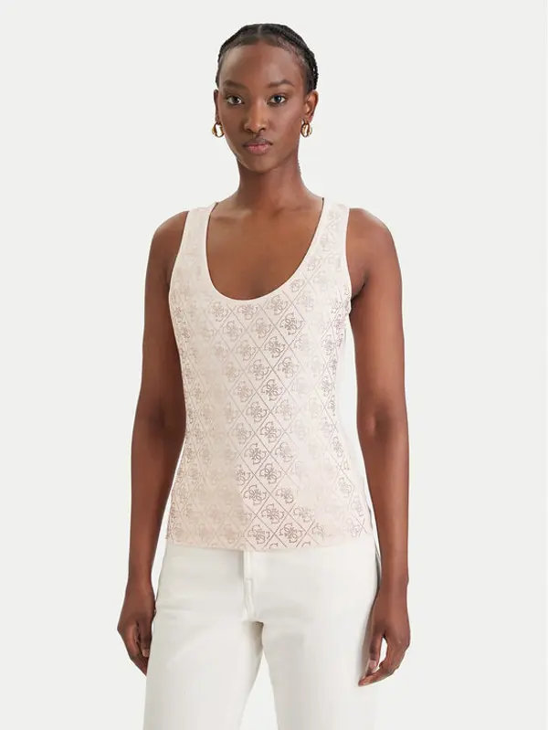 Guess Guess Top W6GP10 K2932 Bež Regular Fit