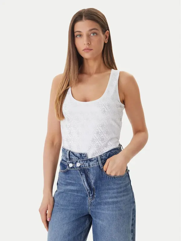 Guess Guess Top W6GP10 K2932 Bijela Regular Fit
