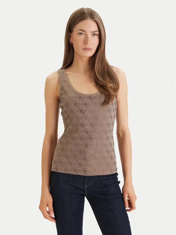 Guess Guess Top W6GP10 K2932 Zelena Regular Fit