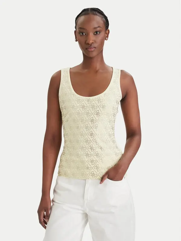 Guess Guess Top W6GP10 K2932 Žuta Regular Fit