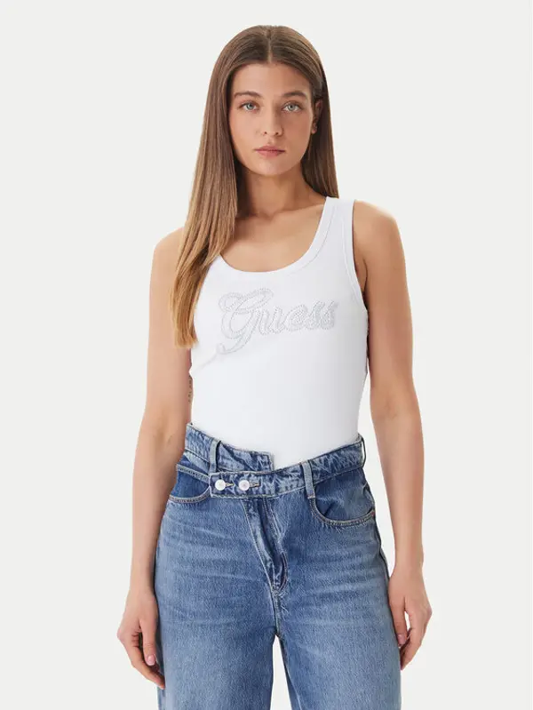 Guess Guess Top W6GP22 K2954 Bijela Regular Fit