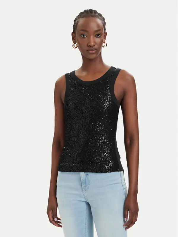 Guess Guess Top W6GP26 K3157 Crna Slim Fit