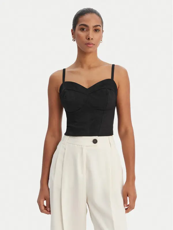 Guess Guess Top W6RH03 WJ472 Crna Slim Fit