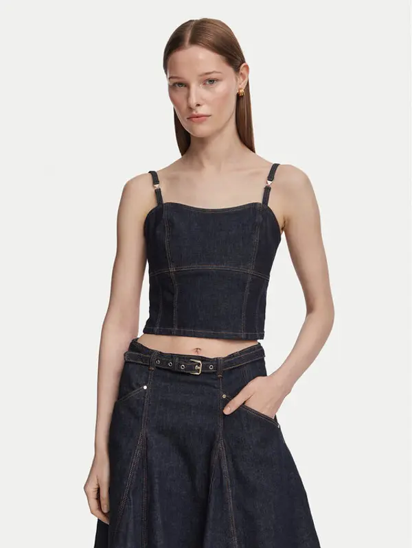 Guess Guess Top W6YH15 D1351 Tamnoplava Slim Fit