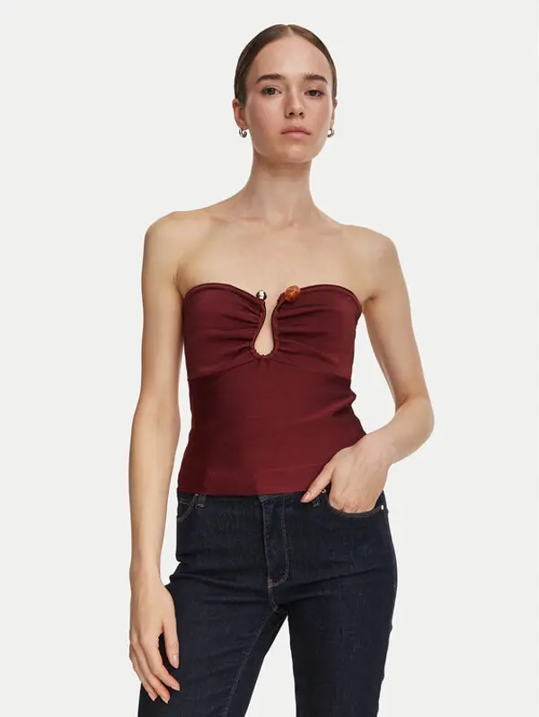 Guess Guess Top W6YR37 Z1042 Tamnocrvena Slim Fit