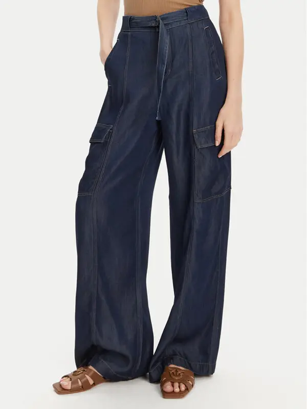 Guess Guess Traperice W5GA1T D5N61 Tamnoplava Wide Leg