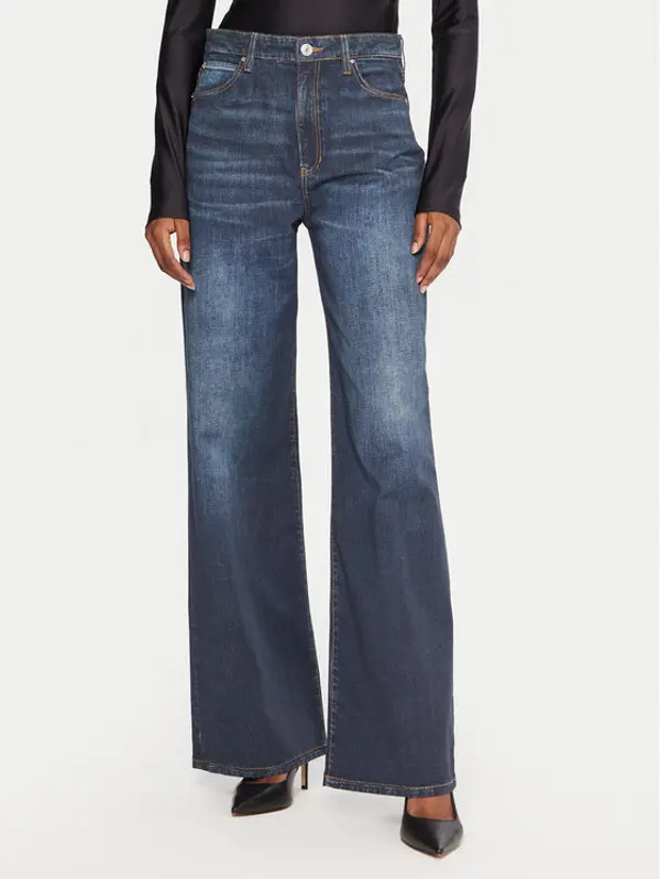 Guess Guess Traperice W5YA1A D0213 Tamnoplava Wide Leg