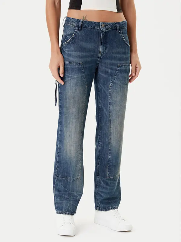 Guess Guess Traperice W5YA2E D5R0D Tamnoplava Straight Leg
