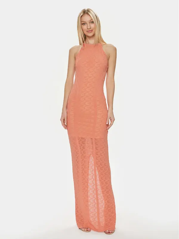 Guess Guess Večernja haljina Belle W4GK80 Z36O0 Koraljna Slim Fit