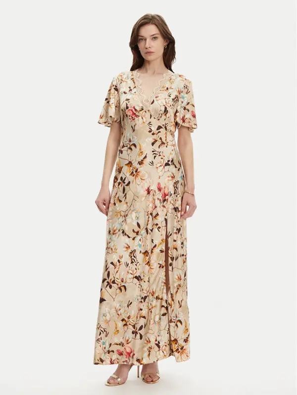 Guess Guess Večernja haljina W5YK01 WHEZ2 Bež Regular Fit