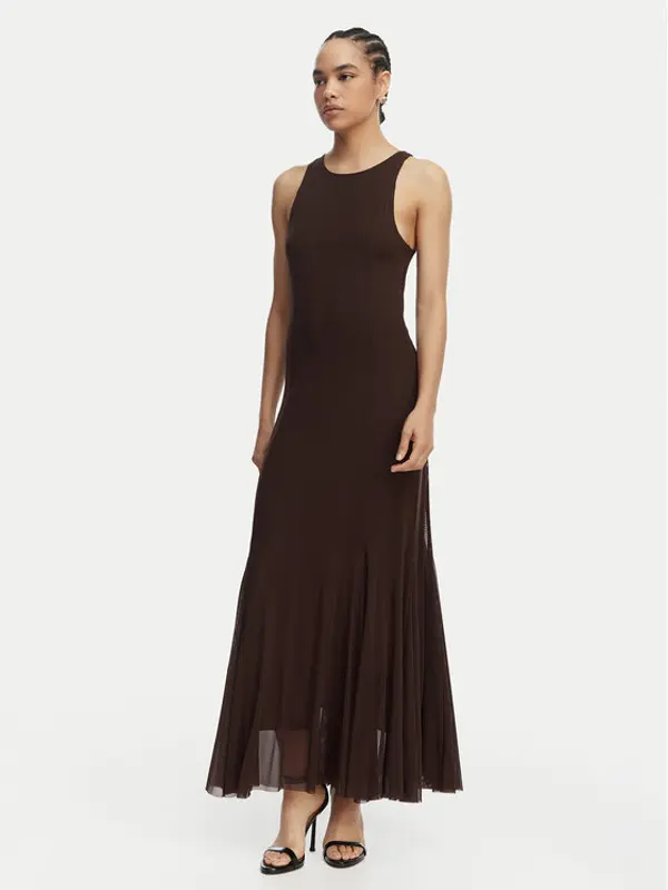 Guess Guess Večernja haljina W6GK13 K2943 Smeđa Slim Fit